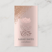 Elegant Leuk Roos Gouden Diamanten Lotus Business Visitekaartje (Voorkant)