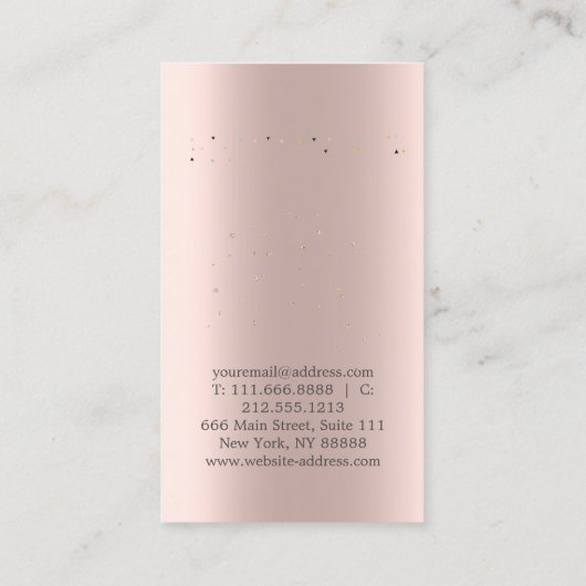 Elegant Leuk Roos Gouden Diamanten Lotus Business Visitekaartje (Achterkant)