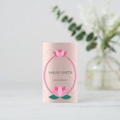 Elegant Leuk Roos Gouden Diamanten Lotus Business Visitekaartje (Staand voorkant)