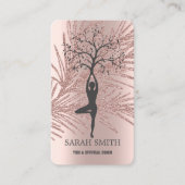 Elegant Leuk Roos Gouden Diamanten Yoga Visitekaartje (Voorkant)