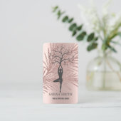 Elegant Leuk Roos Gouden Diamanten Yoga Visitekaartje (Staand voorkant)