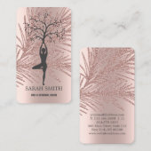 Elegant Leuk Roos Gouden Diamanten Yoga Visitekaartje (Voorkant / Achterkant)