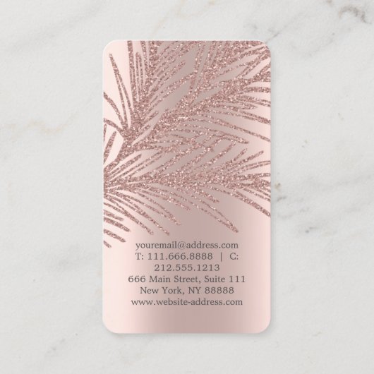 Elegant Leuk Roos Gouden Diamanten Yoga Visitekaartje (Achterkant)