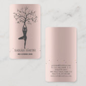 Elegant Leuk Roos Gouden Diamanten Yoga Visitekaartje (Voorkant / Achterkant)