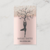 Elegant Leuk Roos Gouden Diamanten Yoga Visitekaartje (Voorkant)