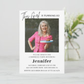 Elegant Leuk Roze Foto 83e verjaardag Kaart (Staand voorkant)