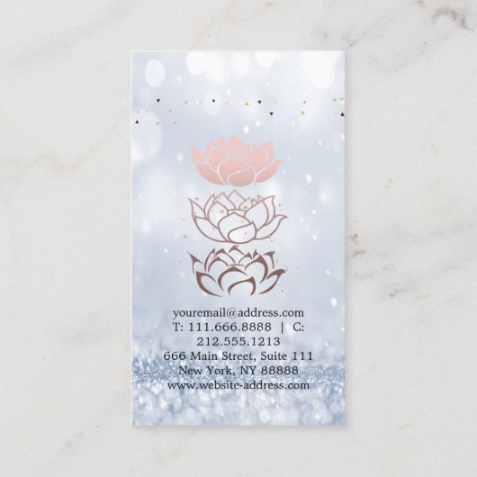 Elegant Leuke Elegant Bokeh Diamonds Lotus Visitekaartje (Achterkant)