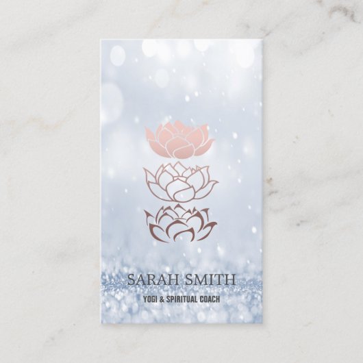 Elegant Leuke Elegant Bokeh Diamonds Lotus Visitekaartje (Voorkant)