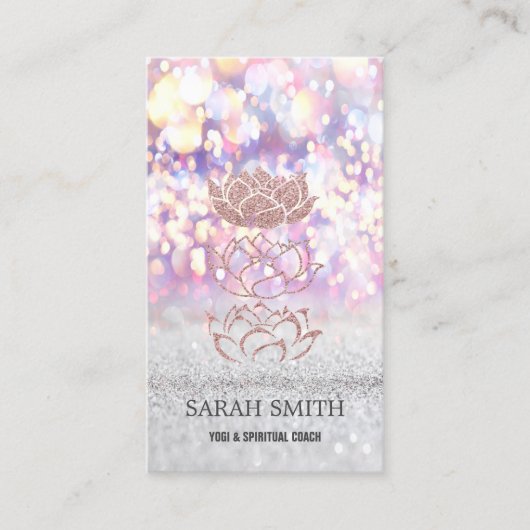 Elegant Leuke Elegant Bokeh Diamonds Lotus Visitekaartje (Voorkant)