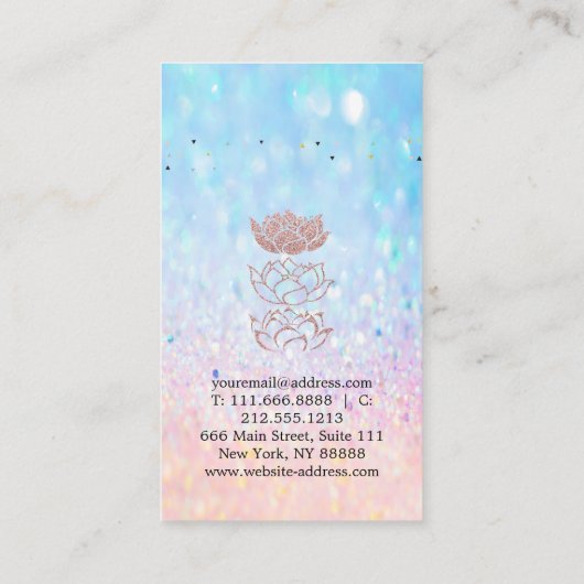 Elegant Leuke Elegant Bokeh Diamonds Lotus Visitekaartje (Achterkant)