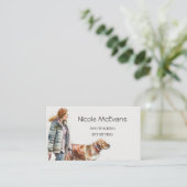 Elegant Leuke Hond Kat Pet Care Services Visitekaartje (Staand voorkant)