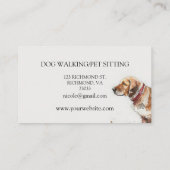 Elegant Leuke Hond Kat Pet Care Services Visitekaartje (Achterkant)