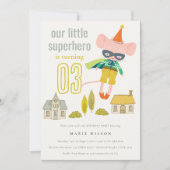 Elegant Leuke Superheld Muis Leuke Kinderen Verjaa Kaart (Voorkant)