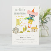 Elegant Leuke Superheld Muis Leuke Kinderen Verjaa Kaart (Staand voorkant)