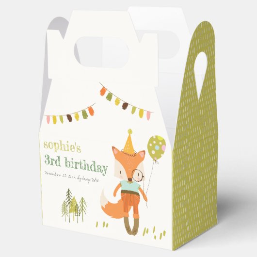 Elegant Leuke Woodland Fun Party Fox Kids Verjaard Bedankdoosjes (Geopend)