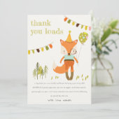 Elegant Leuke Woodland Fun Party Fox Kids Verjaard Bedankkaart (Staand voorkant)