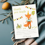 Elegant Leuke Woodland Fun Party Fox Kids Verjaard Bedankkaart<br><div class="desc">Een schattig Woodland Fun Party Fox Kinder Theme Collectie.- het is een Elegant Simple fun modern Illustration of woodland party fox, ideaal voor uw bosrijke baby shower en kleintjes verjaardagsfeestjes. Het is zeer eenvoudig aan te passen, met uw persoonlijke gegevens. Als u een ander passend product of aanpassing nodig hebt,...</div>