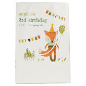 Elegant Leuke Woodland Fun Party Fox Kids Verjaard Medium Cadeauzakje (Voorkant)