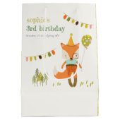 Elegant Leuke Woodland Fun Party Fox Kids Verjaard Medium Cadeauzakje (Achterkant)