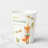 Elegant Leuke Woodland Fun Party Fox Kids Verjaard Papieren Bekers (Achterkant)