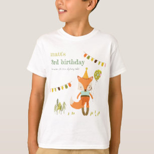 Elegant Leuke Woodland Fun Party Fox Kids Verjaard T-shirt