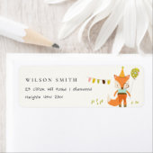 Elegant Leuke Woodland Fun Party Fox Kinder Adres Etiket (Insitu)