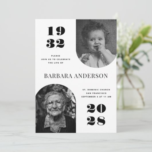 Elegant leven van de viering | begrafenismonument kaart (Staand voorkant)