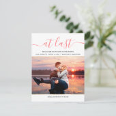 Elegant levend koraal Foto Modern Sparen de Datum Kaart (Staand voorkant)