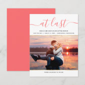 Elegant levend koraal Foto Modern Sparen de Datum Kaart (Voorkant / Achterkant)