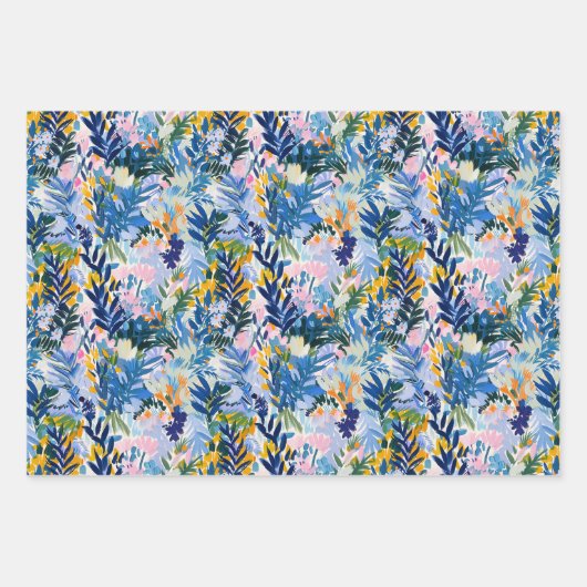 Elegant levendig Abstract botanisch kunstpatroon Inpakpapier Vel (Voorkant 2)