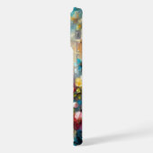 Elegant & Levendig Bloemendesign - Bloei Moedig me iPhone Hoesje (Linkerkant)