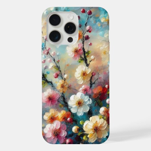 Elegant & Levendig Bloemendesign - Bloei Moedig me iPhone Hoesje (Achterkant)