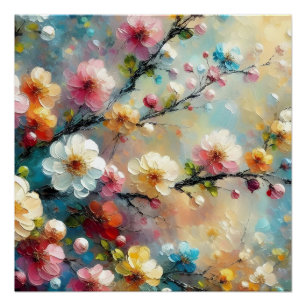Elegant & Levendig Bloemendesign - Bloei Moedig me Perfect Poster