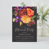 Elegant Levendig Bloemstuk Pensioenfeest Kaart (Staand voorkant)