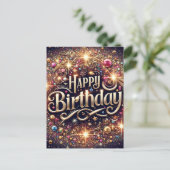 Elegant levendig Glitter Verjaardag briefkaart (Staand voorkant)