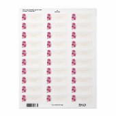 Elegant Levendig Roze Bloemstuk Bruiloft Retouradr Etiket (Full Sheet)