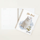 Elegant Libra Zodiac Cat White Planner Notebook (Display)