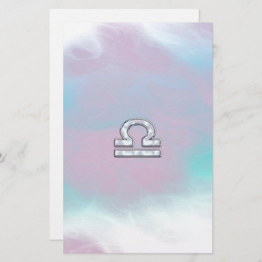 Elegant Libra Zodiac Sign Moeder parelstijl Briefpapier (Voorkant / Achterkant)