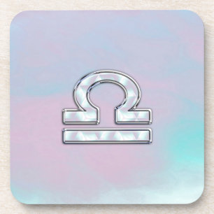 Elegant Libra Zodiac Sign Moeder parelstijl Drankjes Onderzetter