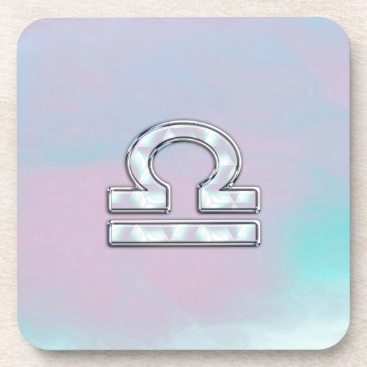 Elegant Libra Zodiac Sign Moeder parelstijl Drankjes Onderzetter (Voorkant)