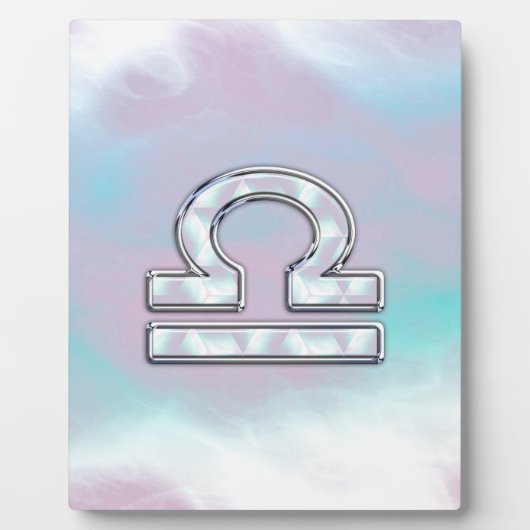 Elegant Libra Zodiac Sign Moeder parelstijl Fotoplaat (Voorkant)