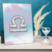 Elegant Libra Zodiac Sign Moeder parelstijl Fotoplaat (Zijkant)