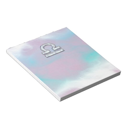 Elegant Libra Zodiac Sign Moeder parelstijl Notitieblok (Schuin)
