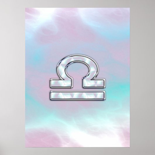 Elegant Libra Zodiac Sign Moeder parelstijl Poster (Voorkant)