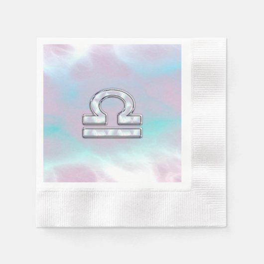 Elegant Libra Zodiac Sign Moeder parelstijl Servet (Voorkant)