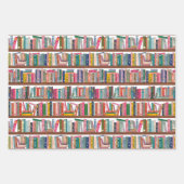 Elegant Library Bookshelf Pattern Wrapping Paper (Voorkant)
