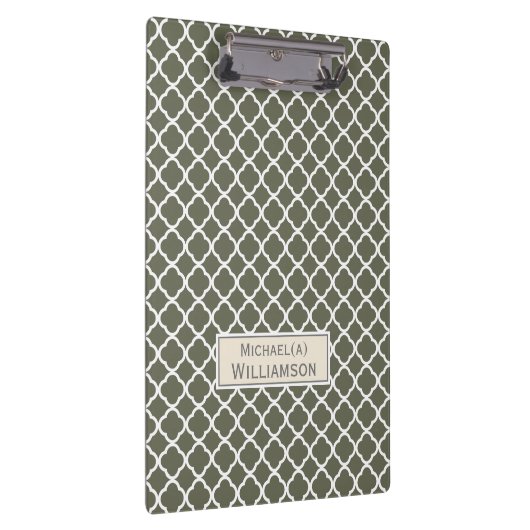 Elegant Lichen Donker Groen & Wit Marokkaans Patro Klembord (Rechts)