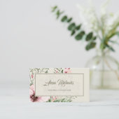 Elegant Licht Beige Roze Bos Bloemen Lijst Visitekaartje (Staand voorkant)