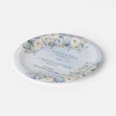 Elegant licht Blauw en wit Bloemen eucalyptus Papieren Bordje (Gekanteld)