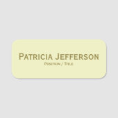 Elegant licht Bord geel & gouden tekst Professiona Naamplaatje (Voorkant)